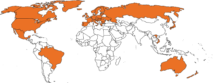 Countries included in the SPIN database