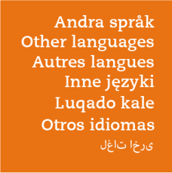Andra språk, Other languages, Autres langues, Inne języki, Luqado kale, Otros idiomas, لغات 